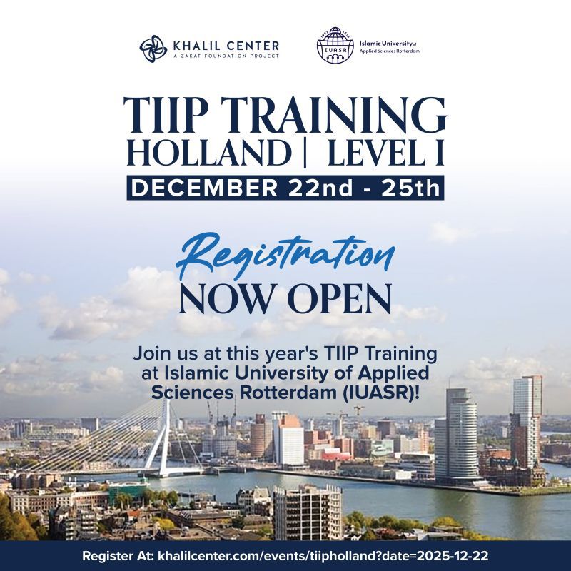 Van 22 t/m 25 december 2025 organiseert de Islamic University of Applied Sciences Rotterdam (IUASR) in samenwerking met het Khalil Center (VS) een unieke vierdaagse training over de integratie van islamitische principes en moderne psychotherapie.
De training wordt verzorgd door Dr. Hooman Keshavarzi en Dr. Fahad Khan, beiden toonaangevende experts in Islamically Integrated Psychotherapy (TIIP).
Ontdek hoe spiritualiteit, psychologie en professionele hulpverlening in harmonie samenkomen. 
Wil je deelnemen? Klik hier om je aan te melden, het aantal plaatsen is beperkt.